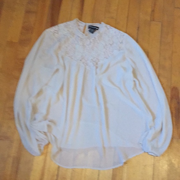 Sheer blouse with lace detail 1X